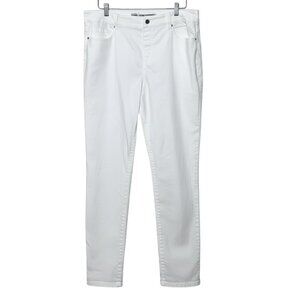 NEW Soft Surroundings Stretch Straight Leg White Jeans